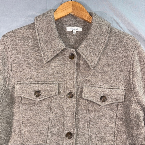 Madewell Jacket Womens Small Gray Merino Wool Knit Button Front Pockets - Picture 3 of 7